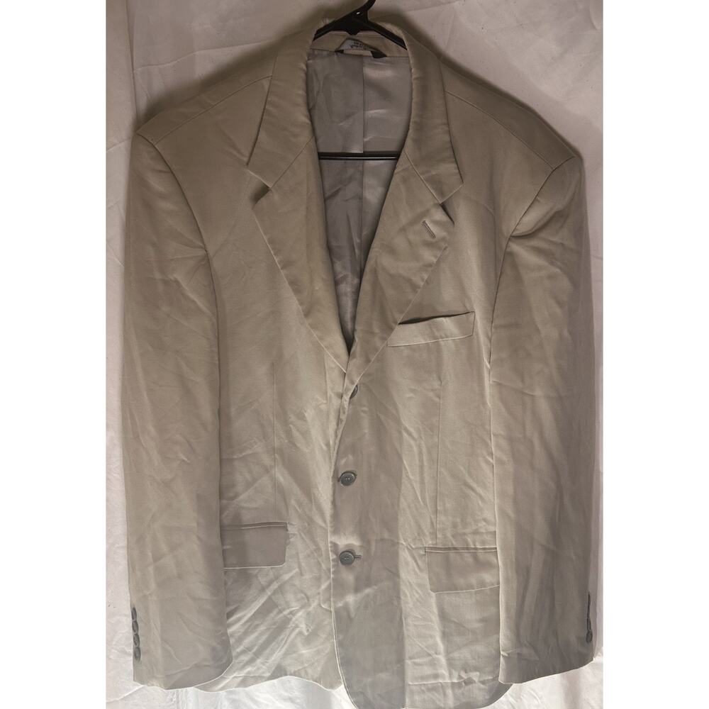 Luca Rossi Italia Men’s 42R Tan Beige 100% Wool Blazer Sport Coat‎ Made Tunisia